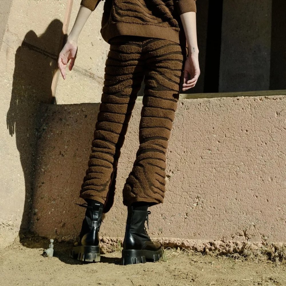 Ragdoll LA Cashmere Flare Pant in Dark Brown Zebra